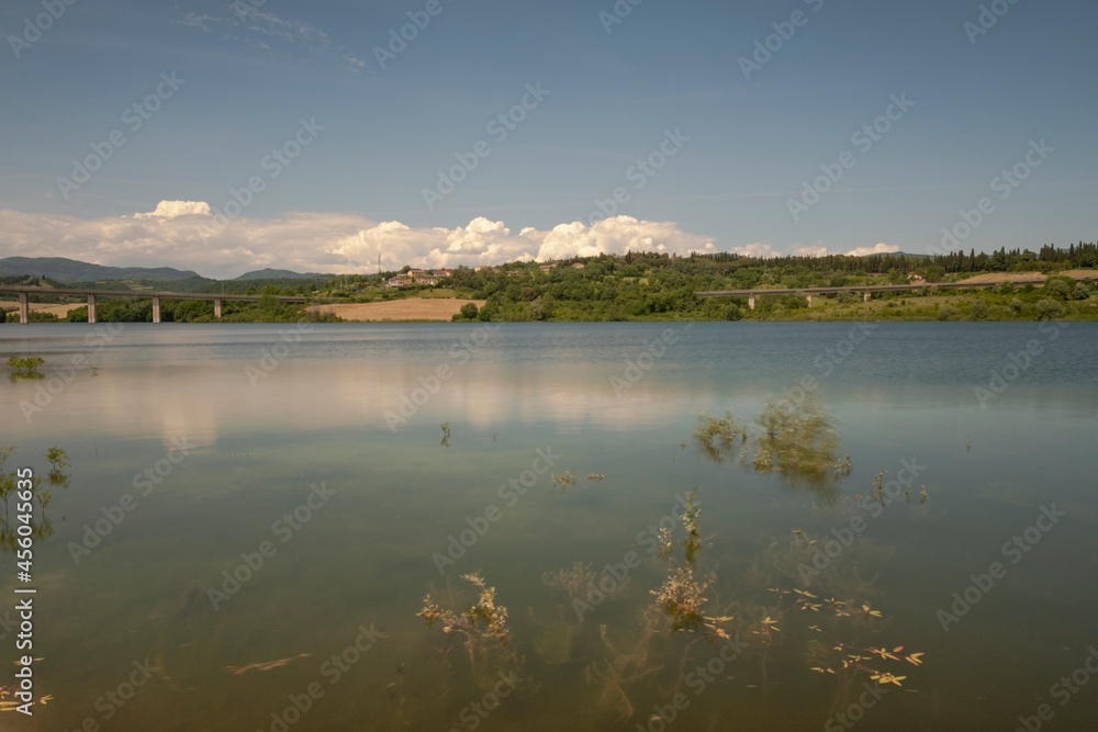 View of the Bilancino lake in Mugello in Tuscany - Italy