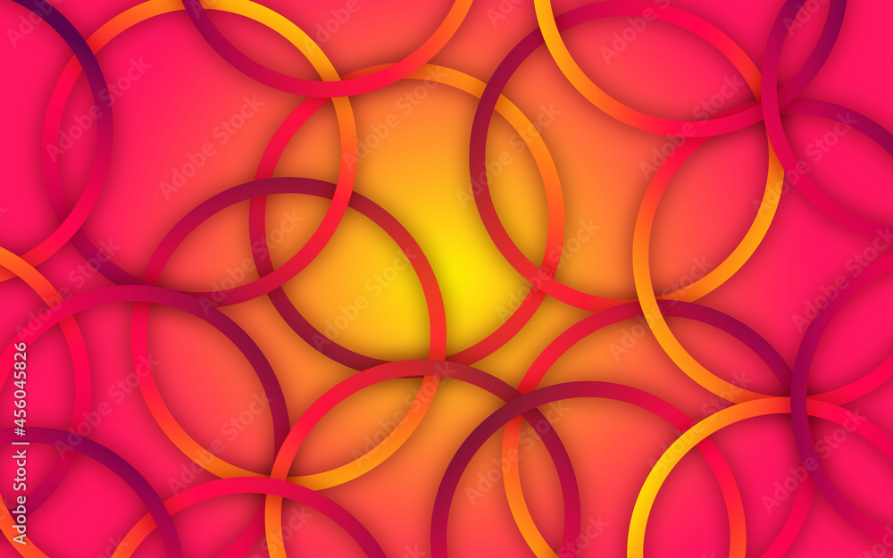 Abstract yellow orange and blue gradient seamless circles overlapping background vector illustration. Technology concept. Abstract yellow orange and blue gradient seamless circles overlapping background vector illustration. Technology concept.