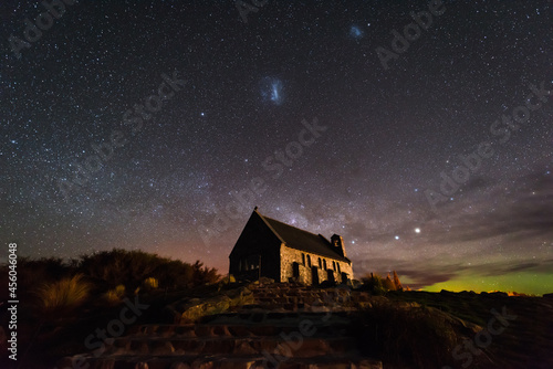 House with Starry night, Lake Tekapo, New Zealand