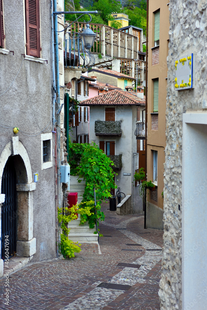 the historic center of Limone sul Garda Italy