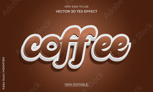 Coffee 3d text effect.3d style premium text effect design.