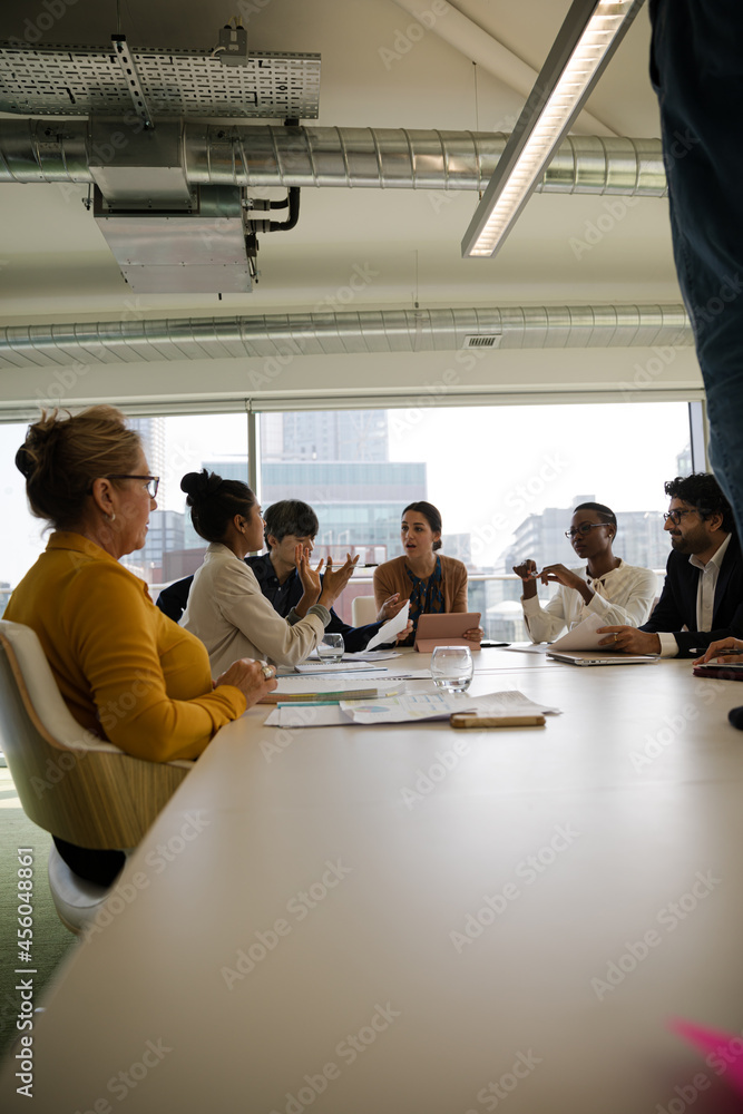 Business people brainstorming in conference room