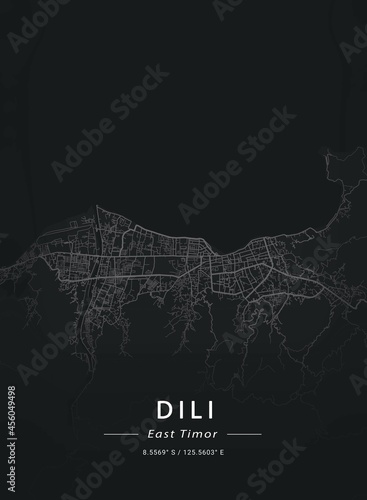 Map of Dili, East Timor