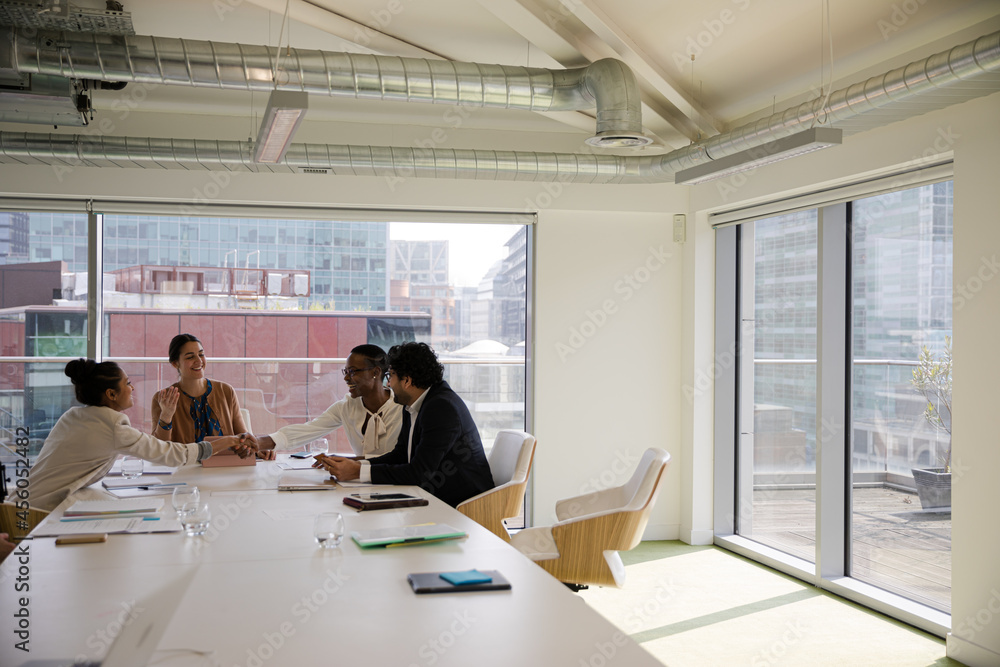 Business people brainstorming in conference room