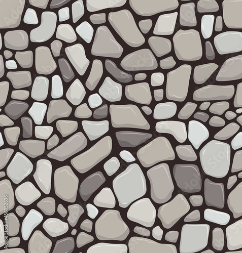 Seabed Seamless pattern realistic stone floor texture stonewall background Vector illustration photo