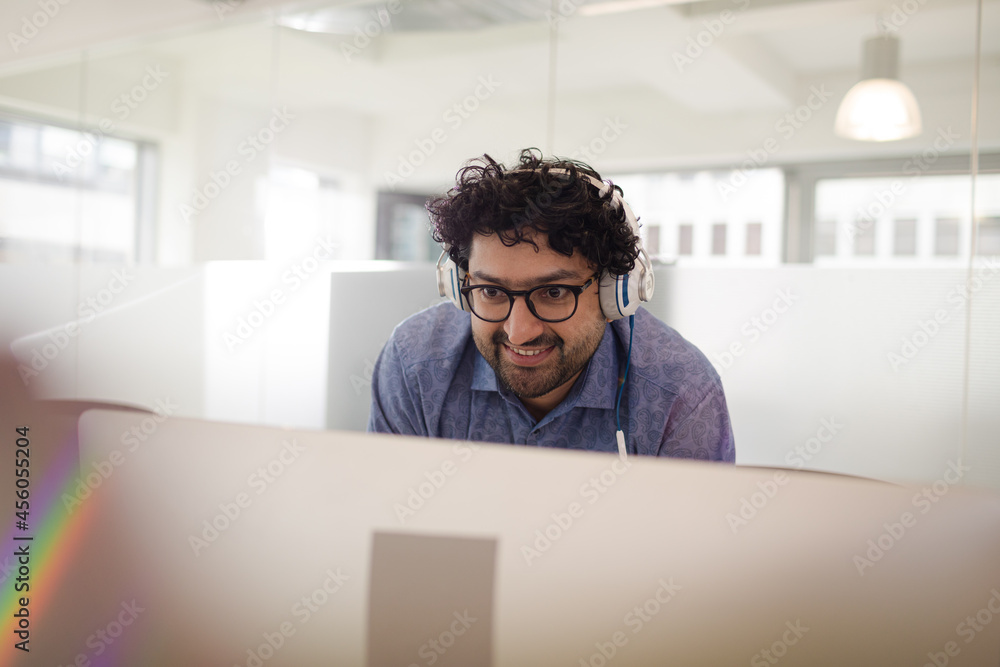 Businessman working at computer Businessman working at computer