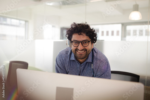 Businessman working at computer