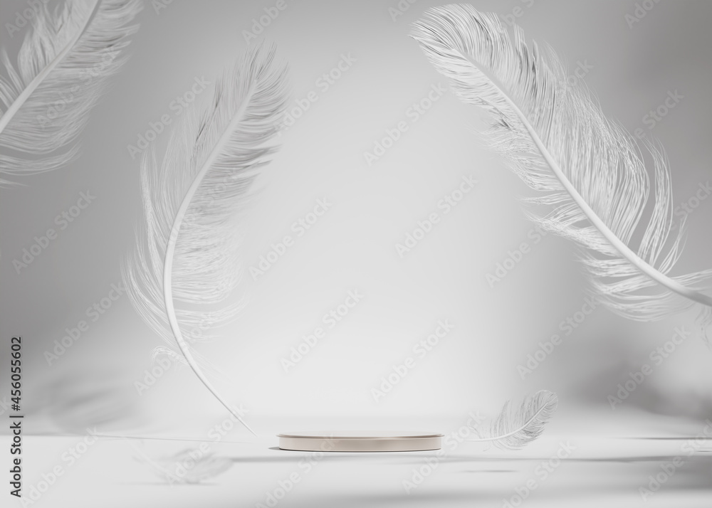 Fotografie, Obraz 3D background, white podium display