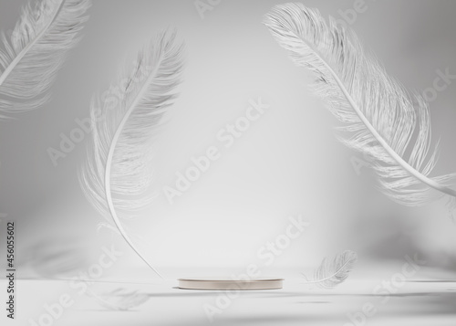 Fotografie, Obraz 3D background, white podium display