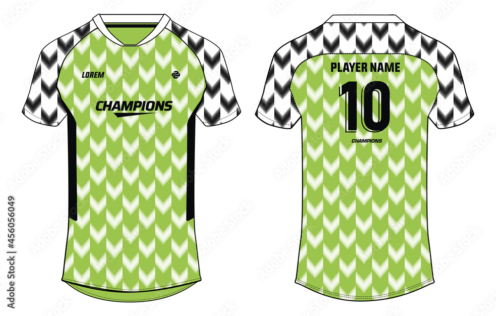 Jersey design template white green pattern Vector Image