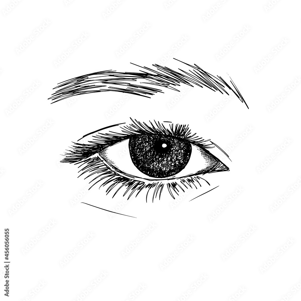 Fototapeta premium Handmade eye shading. Vector illustration
