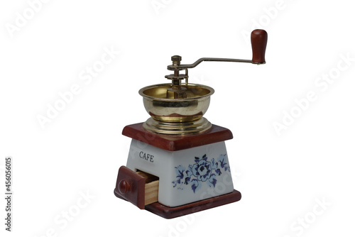 old coffee grinder on a white background