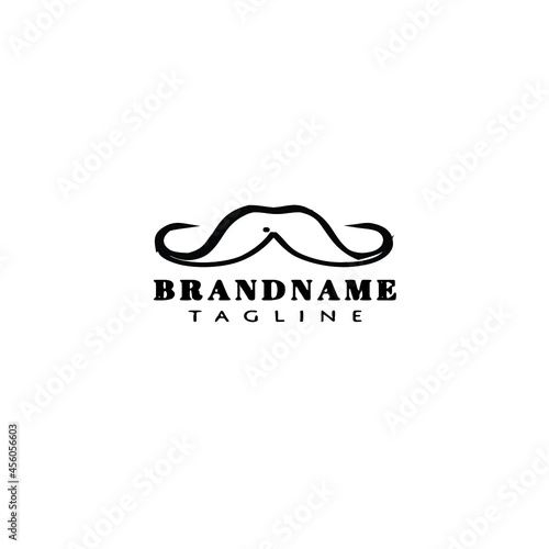 mustache cartoon logo icon design template vector illustration