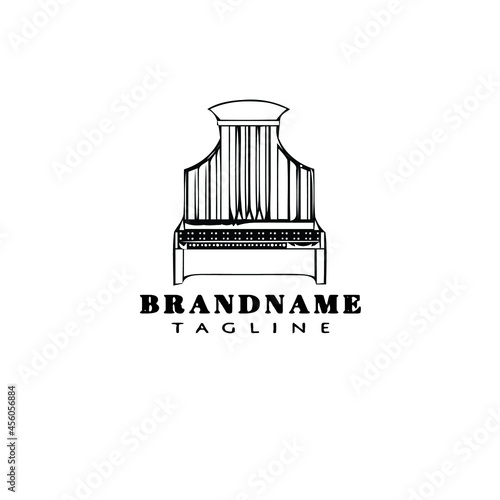 pipe organ logo icon design cute vector illustration