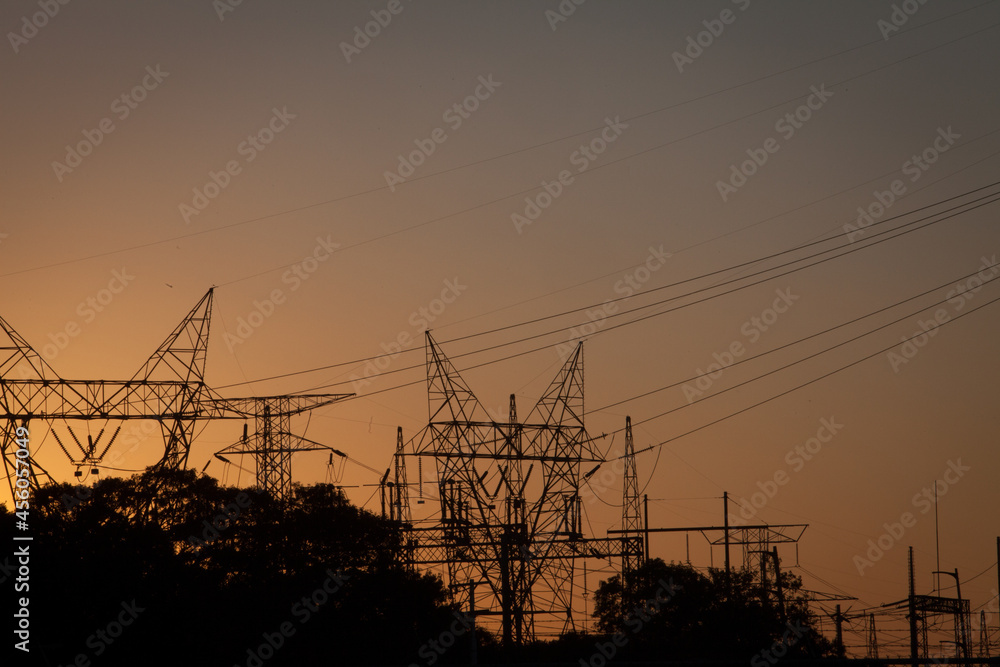 Electric power lines, Cape Cod, Massachusetts