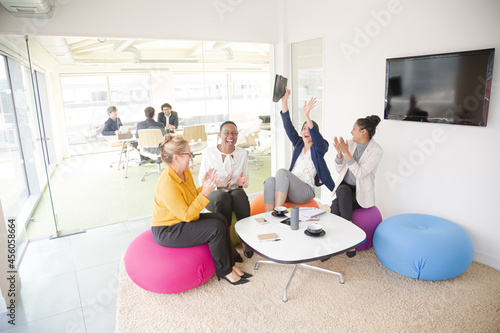 Businesswomen talking in relax zone