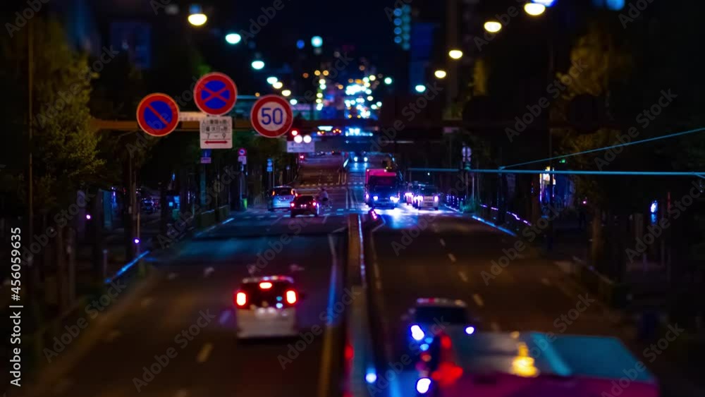 A timelapse of the miniature downtown street in Tokyo tiltshift panning A timelapse of the miniature downtown street in Tokyo tiltshift panning