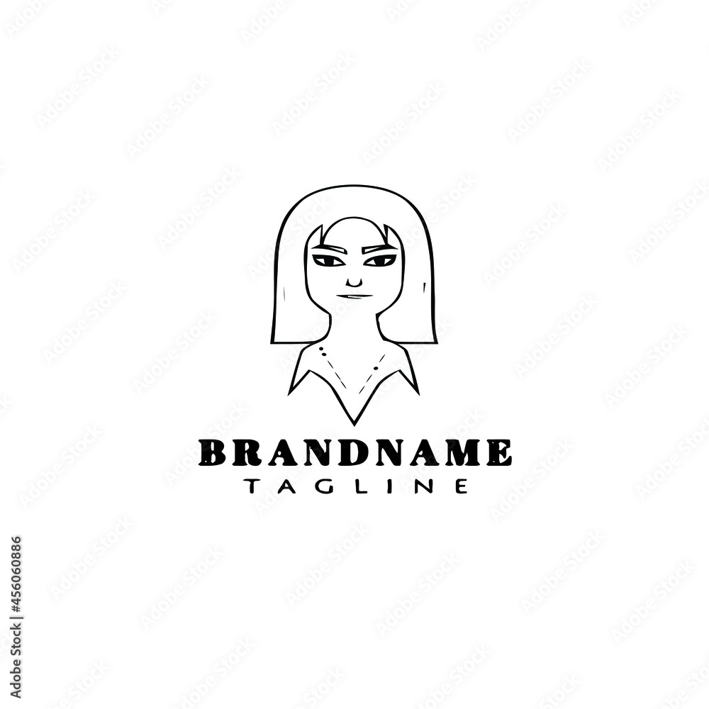 female face avatar logo icon design template black isolated vector female face avatar logo icon design template black isolated vector