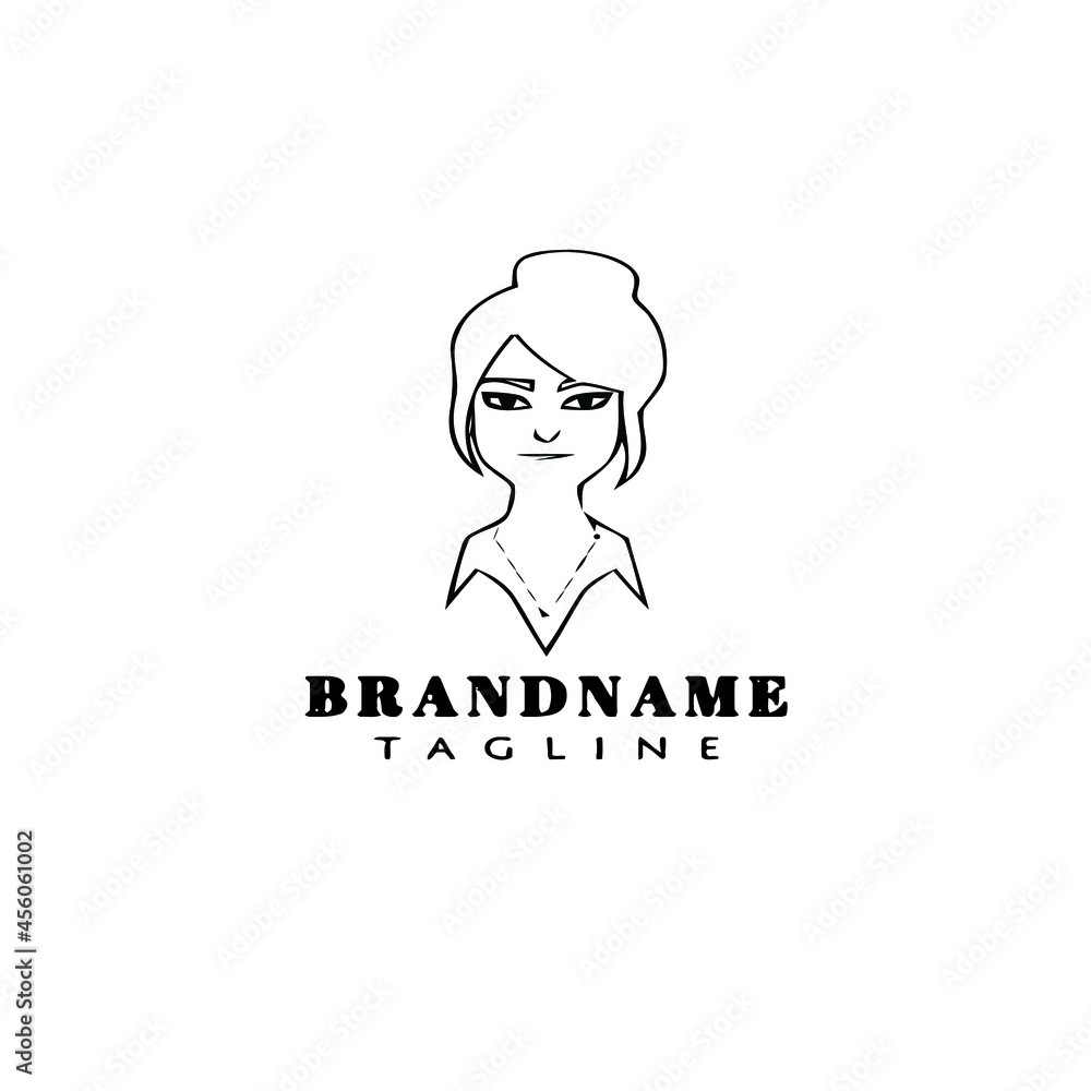 female face avatar logo icon design template black vector illustration female face avatar logo icon design template black vector illustration