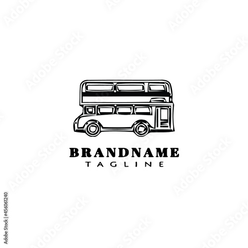 bus cartoon logo icon design template black isolated vector illustration