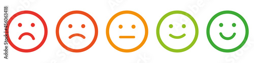 vector illustration facial expressions, emoticons positive, neutral	
