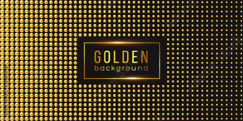 Golden luxury background with beads. Vector illustration.
