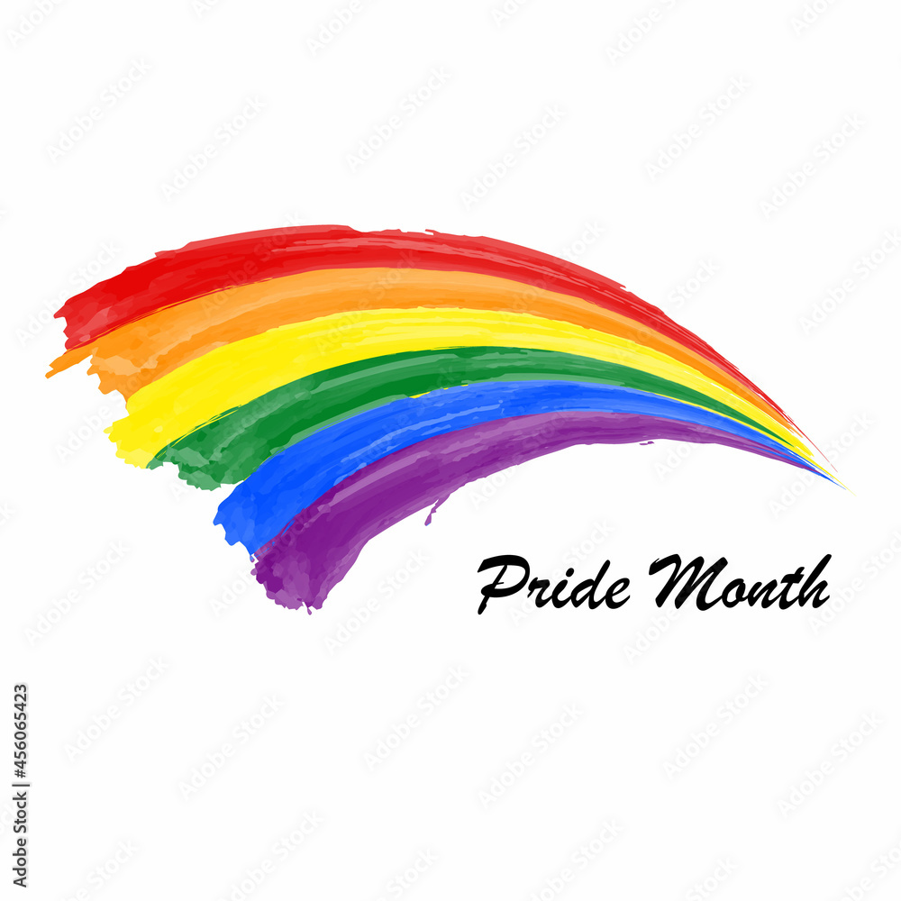Fototapeta premium Grunge styled brush stroke flag of LGBT pride