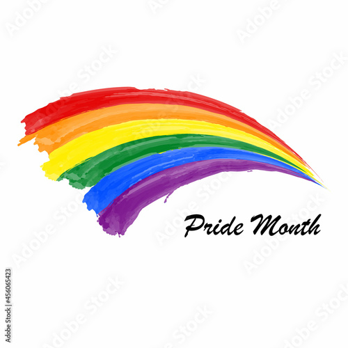 Grunge styled brush stroke  flag of LGBT pride