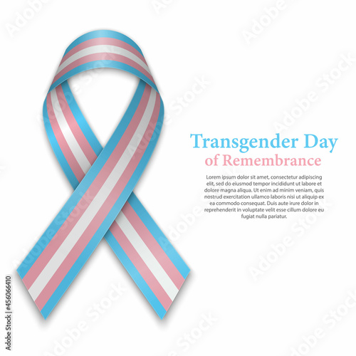 Waving ribbon or banner with Transgender pride flag