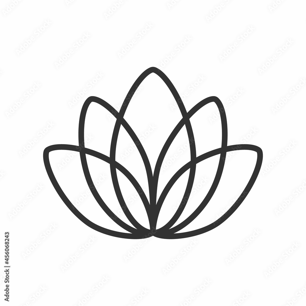 Lotus line style icon, lotos vector logo Lotus line style icon, lotos vector logo