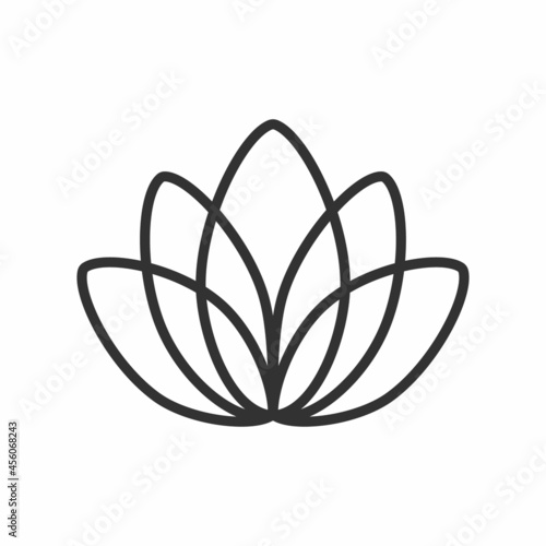Lotus line style icon, lotos vector logo