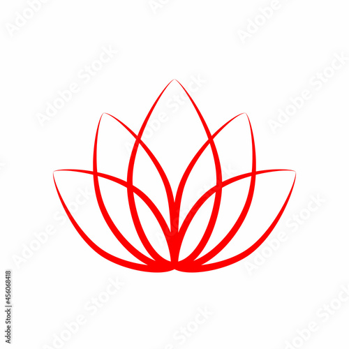 Lotus line style icon, lotos vector logo