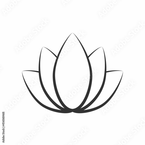 Lotus line style icon, lotos vector logo