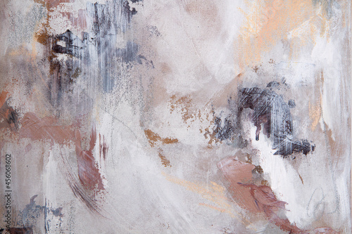 Nonfigurative art. Closeup view of a modern painting beautiful brushwork texture, pattern and colors.	