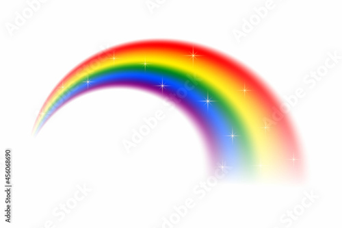 realistic Rainbow isolated on white background.