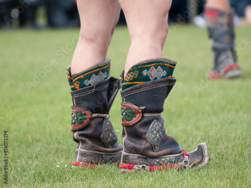 Traditional Mongolian boots photo