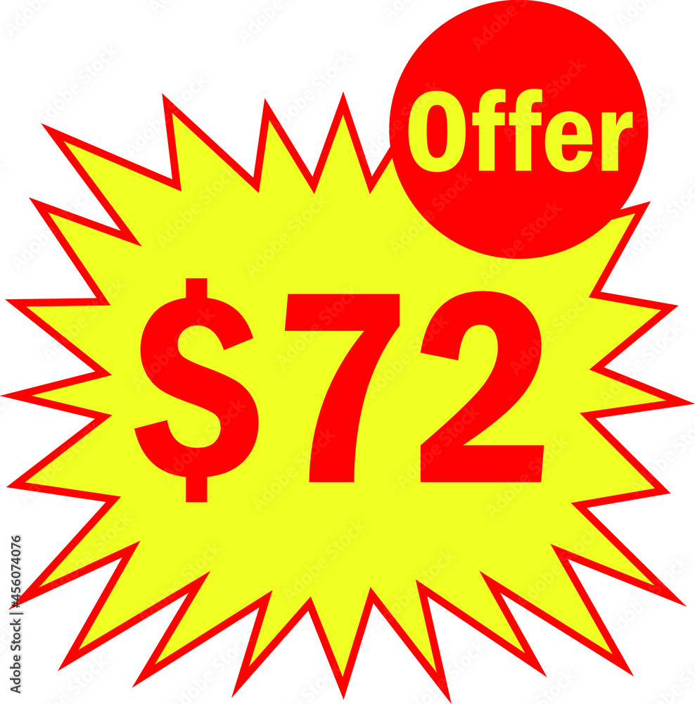 72 dollar - price symbol offer $72, $ ballot vector for offer and sale 72 dollar - price symbol offer $72, $ ballot vector for offer and sale