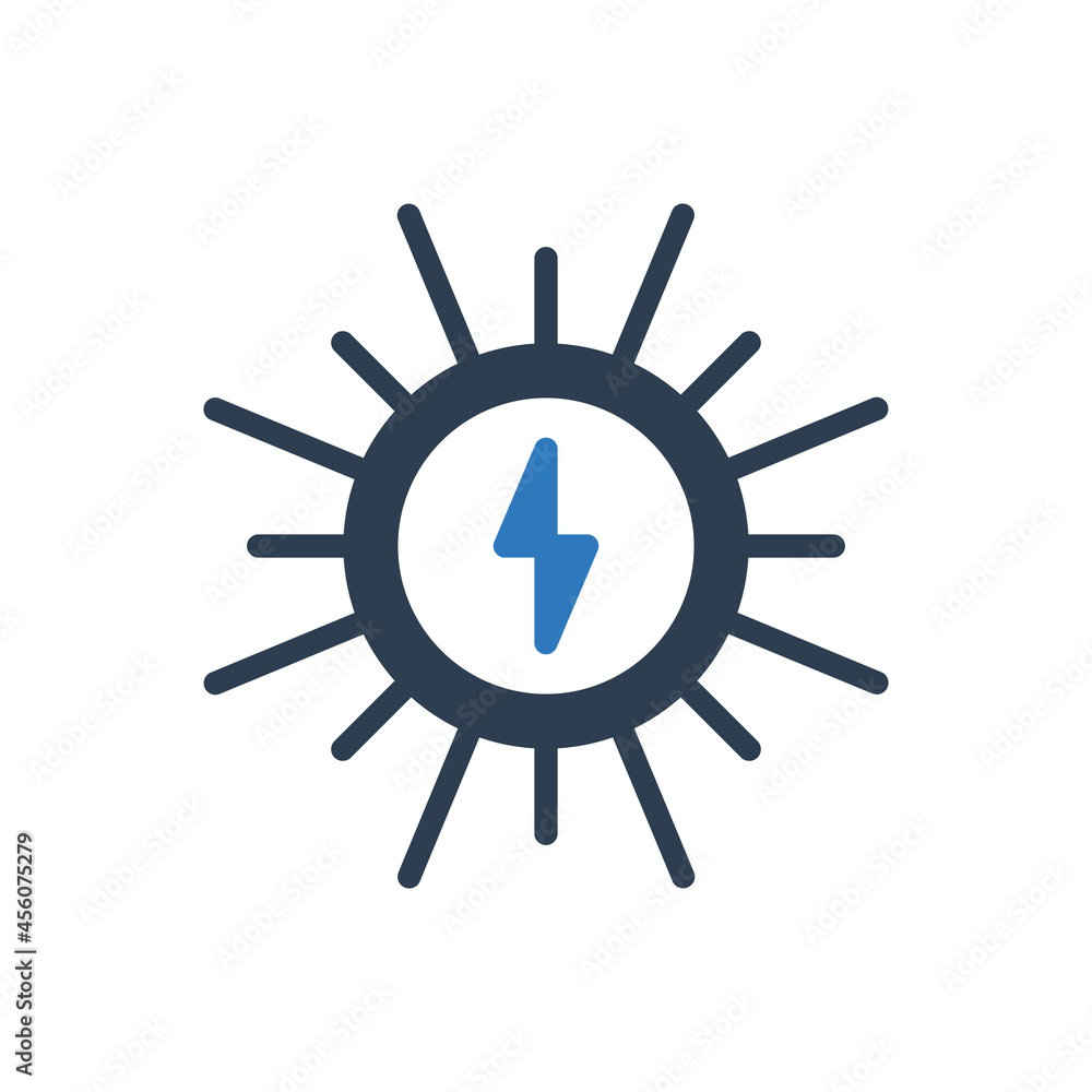 Solar system icon - sun power icon - energy icon