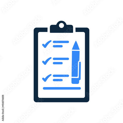 Checklist, report icon. Simple flat design Concept