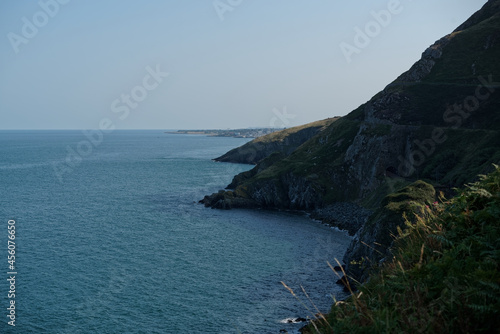 Fotografie Seascape with Irish Sea and cliffs in County Wicklow, Ireland