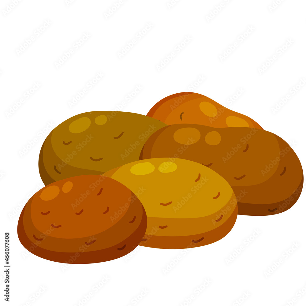 Potato. Brown root vegetable. Heap of Natural farm product. Flat illustration Potato. Brown root vegetable. Heap of Natural farm product. Flat illustration