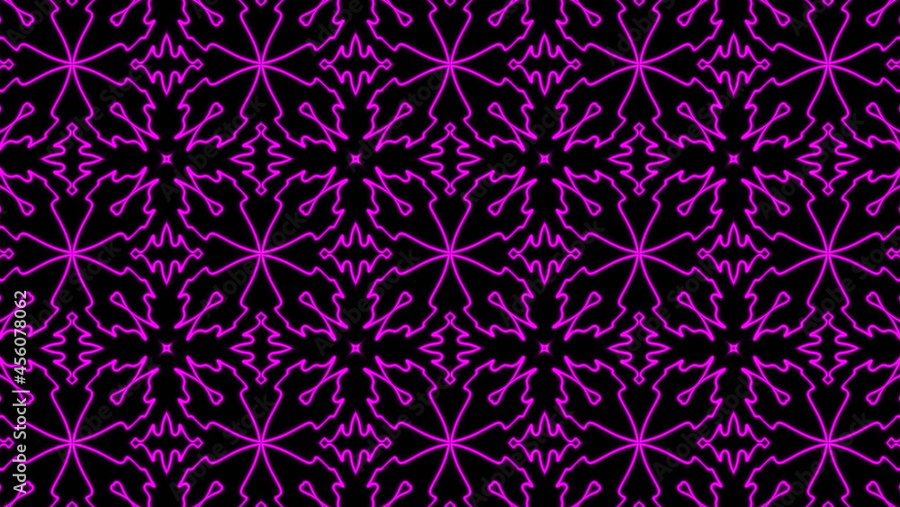 Abstract purple geometric seamless pattern background. Psychedelic Colorful Kaleidoscope background. Disco Abstract Background