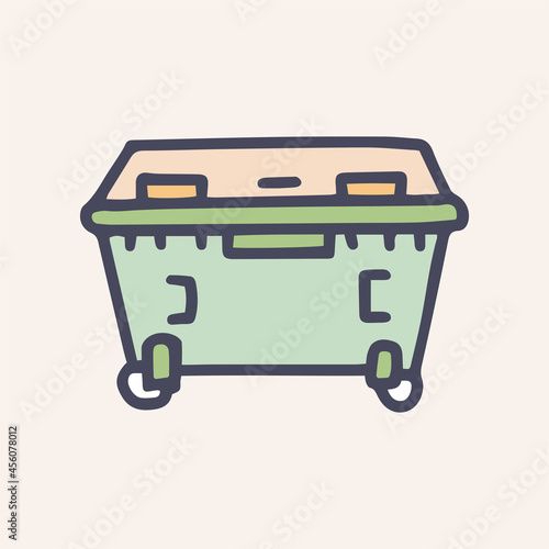 garbage container color vector doodle simple icon