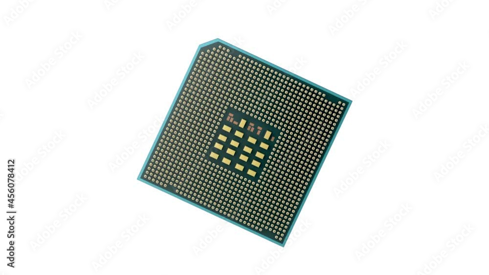 3D model of computer processor (CPU) with visible wire-frame 3D model of computer processor (CPU) with visible wire-frame