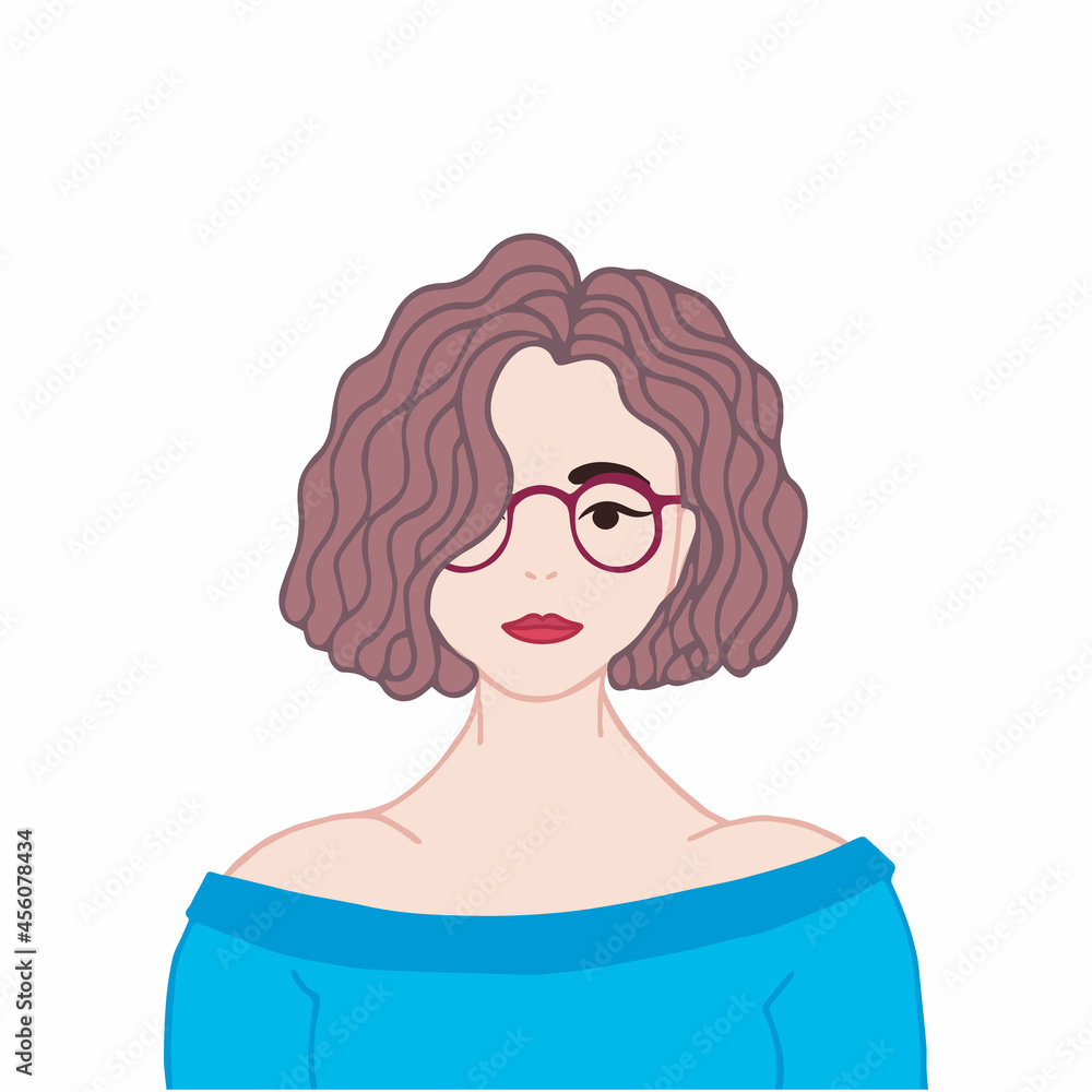 Young woman user avatar. Flat stock vector illustration. Young woman user avatar. Flat stock vector illustration.