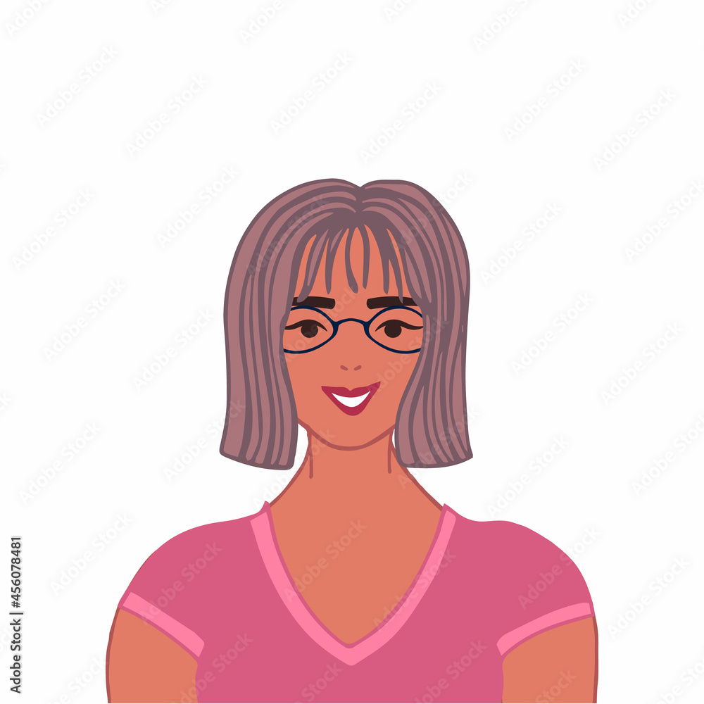 Young woman user avatar. Flat stock vector illustration. Young woman user avatar. Flat stock vector illustration.