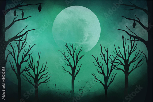 watercolor halloween background design vector illustration