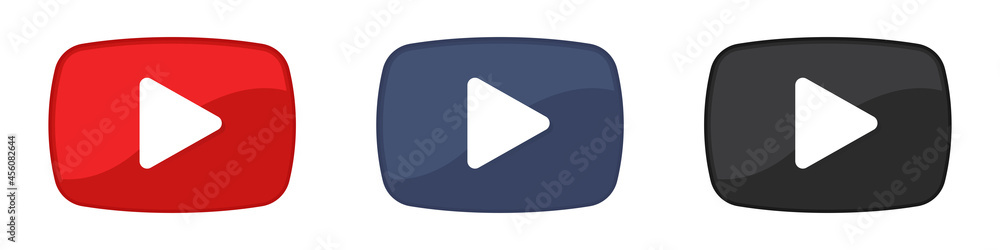 Play button icons set. Video-audio player. Vector illustration. Isolated on white background. Play button icons set. Video-audio player. Vector illustration. Isolated on white background.