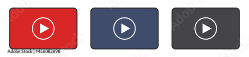 Free Download Play button icons set. Video-audio player. Vector illustration. Isolated on white background.	 - GFXLoad