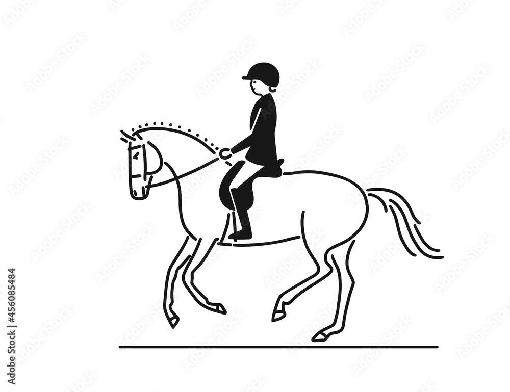 Abstract equestrian rider and horse, vector minimalist design for wall art, print, card, poster Abstract equestrian rider and horse, vector minimalist design for wall art, print, card, poster